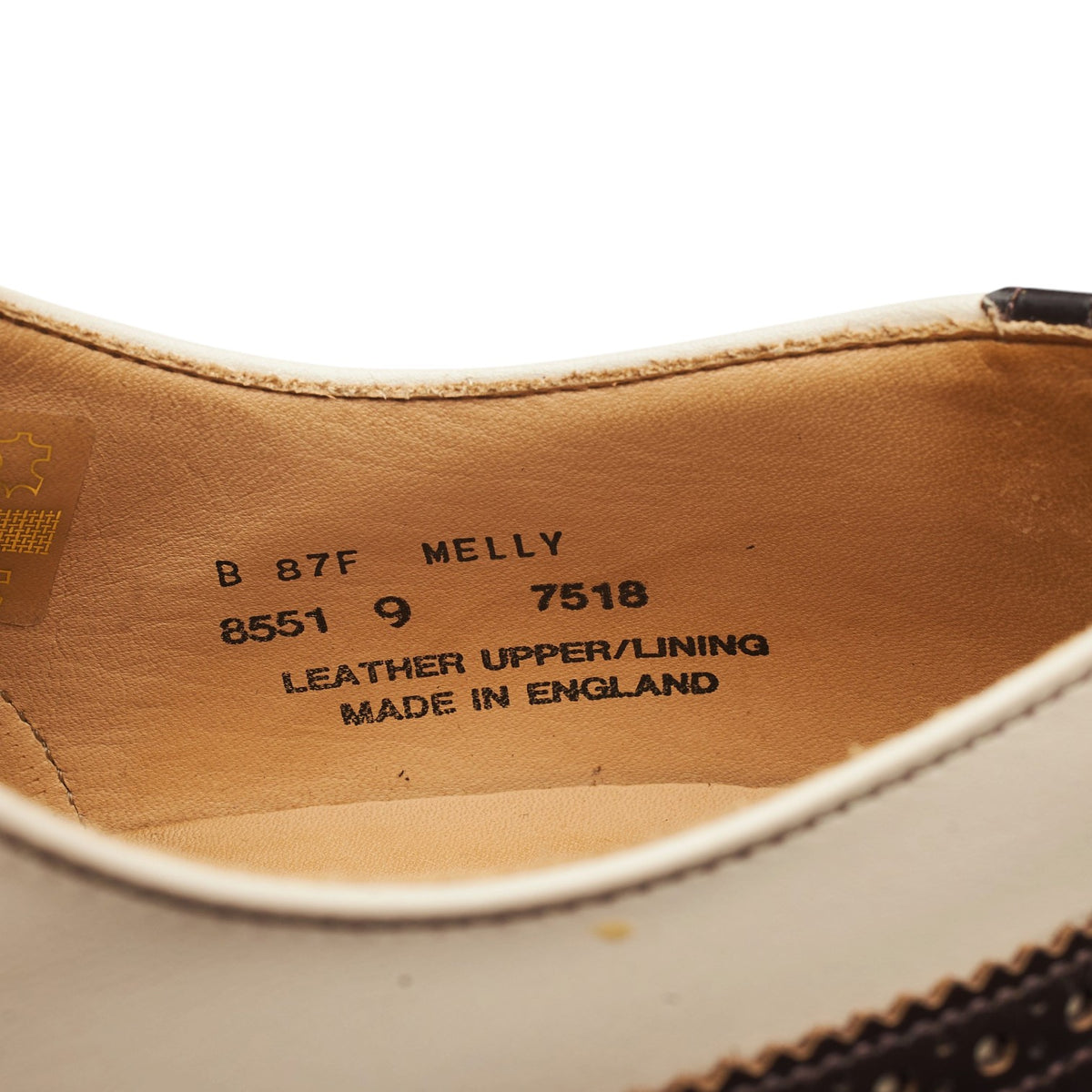 'Melly' Dark Brown & Cream Leather Oxford Spectator Brogues UK 9 F