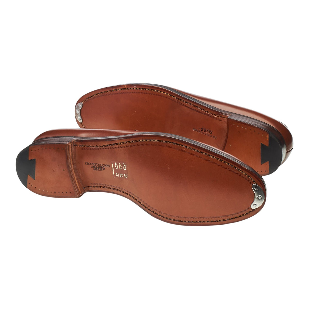 'Wantage' Brown Split Toe Leather Loafers UK 10.5 E