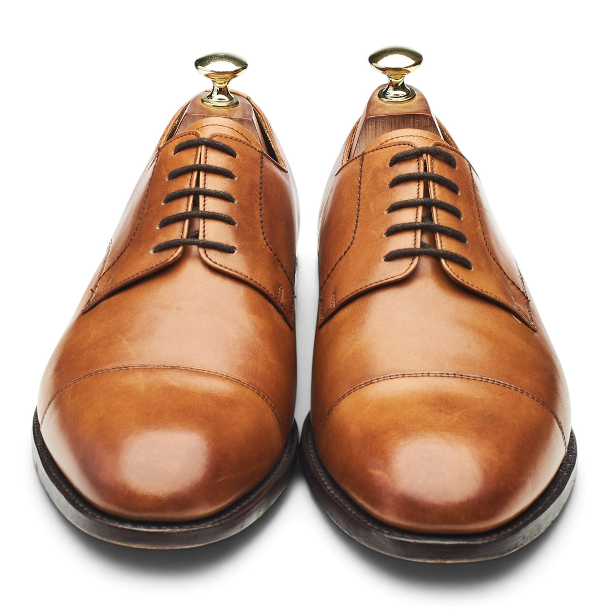 Tan Brown Leather Derby UK 7.5 G