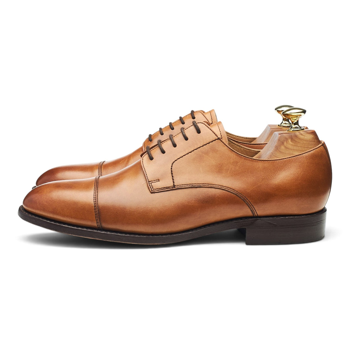 Tan Brown Leather Derby UK 7.5 G