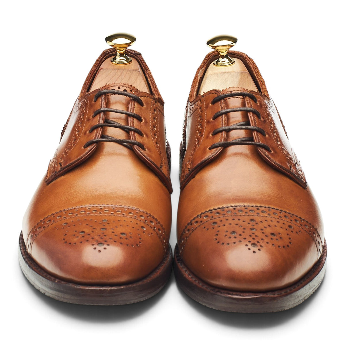 'Sanford' Brown Leather Derby Brogues UK 7.5 US 8.5 D
