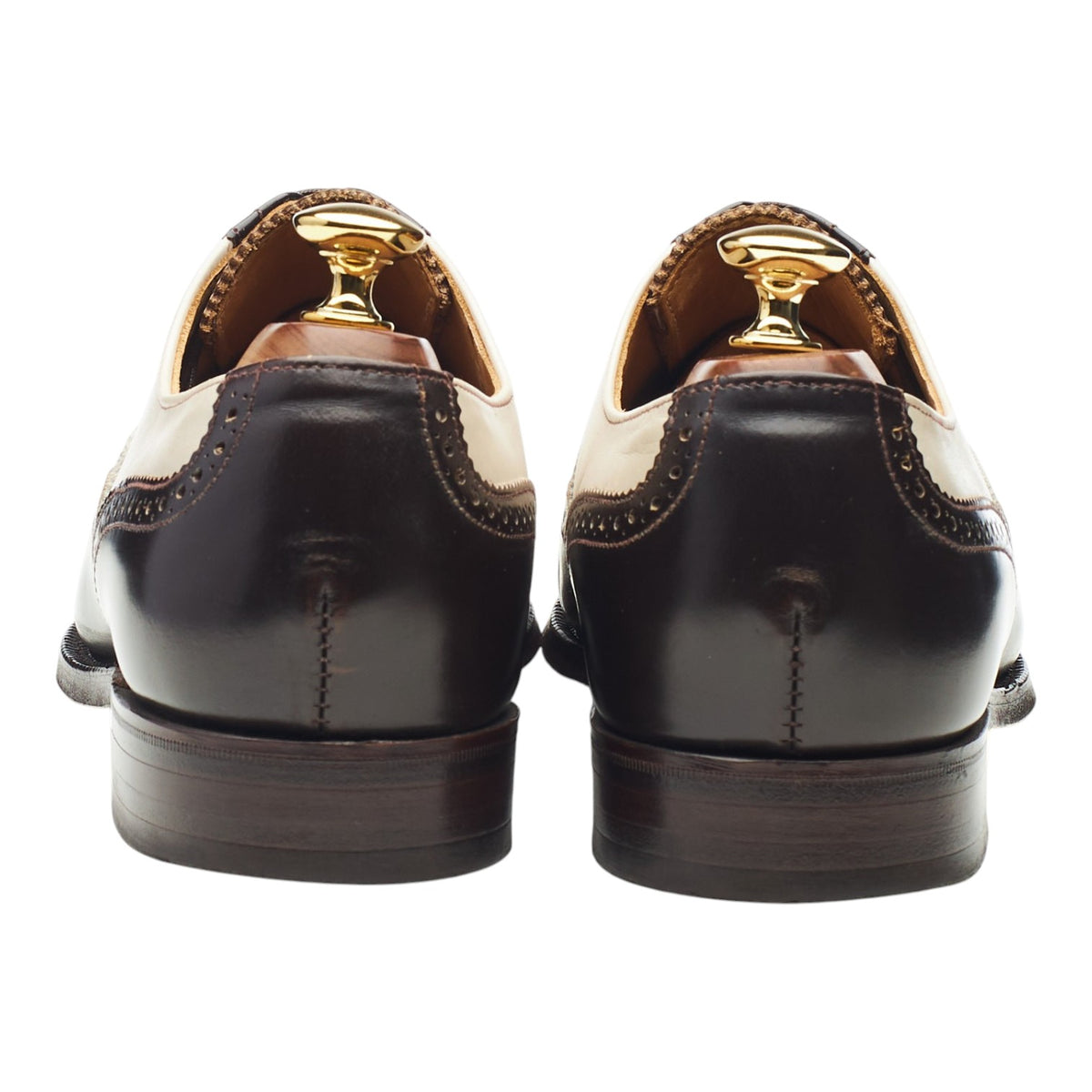 'Melly' Dark Brown & Cream Leather Oxford Spectator Brogues UK 7.5 F
