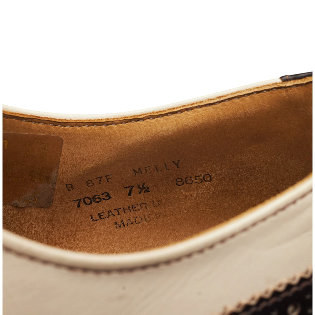 'Melly' Dark Brown & Cream Leather Oxford Spectator Brogues UK 7.5 F