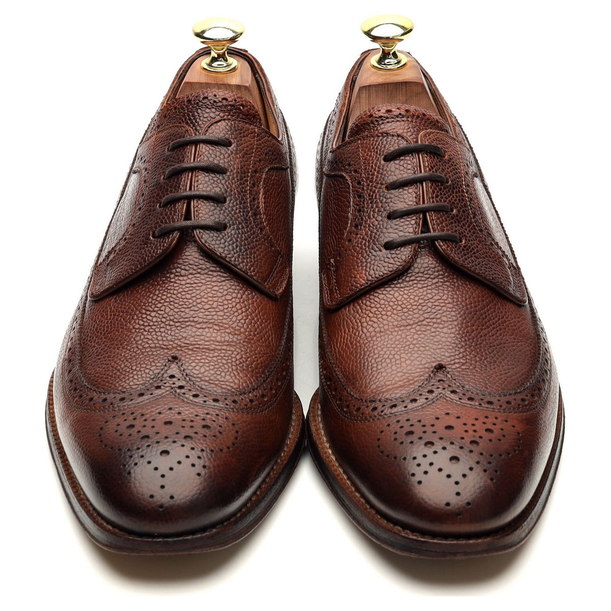 Brown Grain Leather Derby Brogues UK 7.5