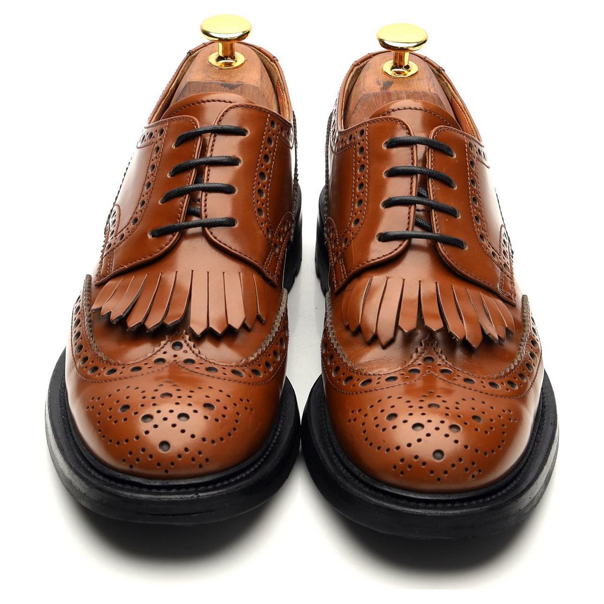 Women&#39;s &#39;Priscilla&#39; Tan Leather Fringed Derby Brogues UK 5.5 EU 38.5