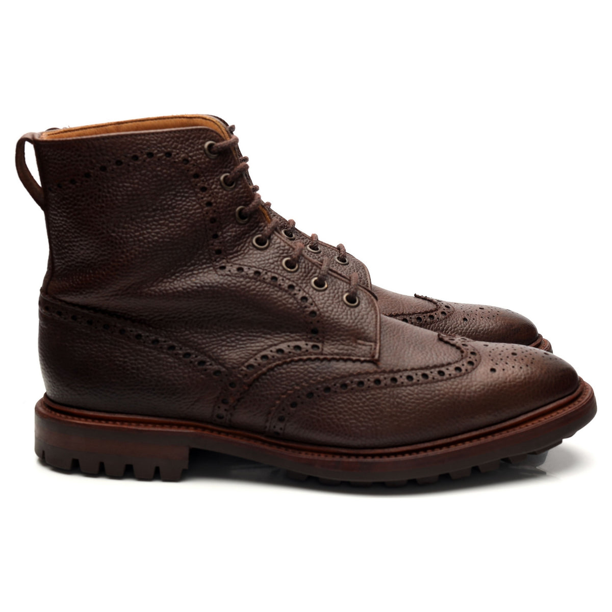 &#39;Hannover&#39; Brown Leather Brogue Boots UK 8.5 F