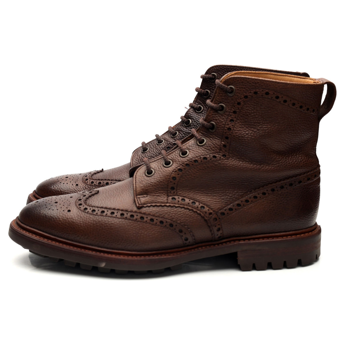 &#39;Hannover&#39; Brown Leather Brogue Boots UK 8.5 F