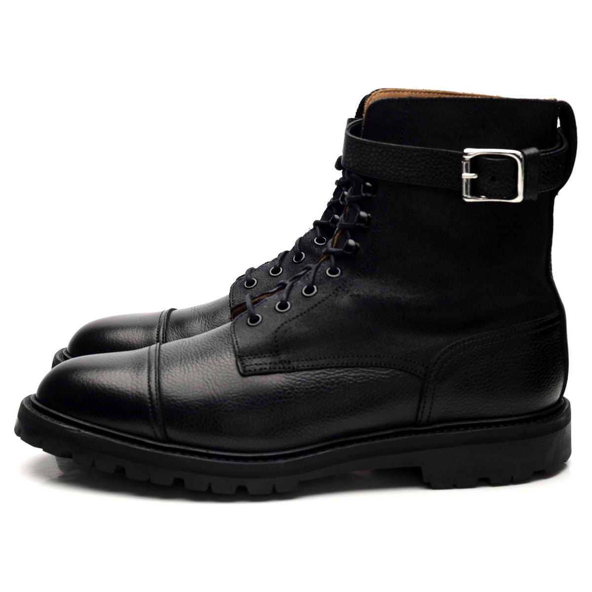 &#39;Aldershot&#39; Black Leather Boots UK 7 E