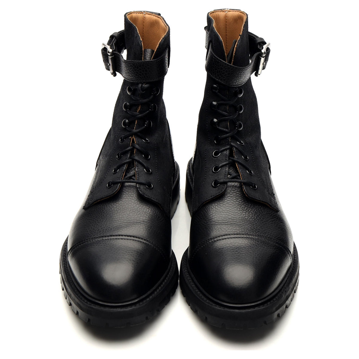 &#39;Aldershot&#39; Black Leather Boots UK 7 E