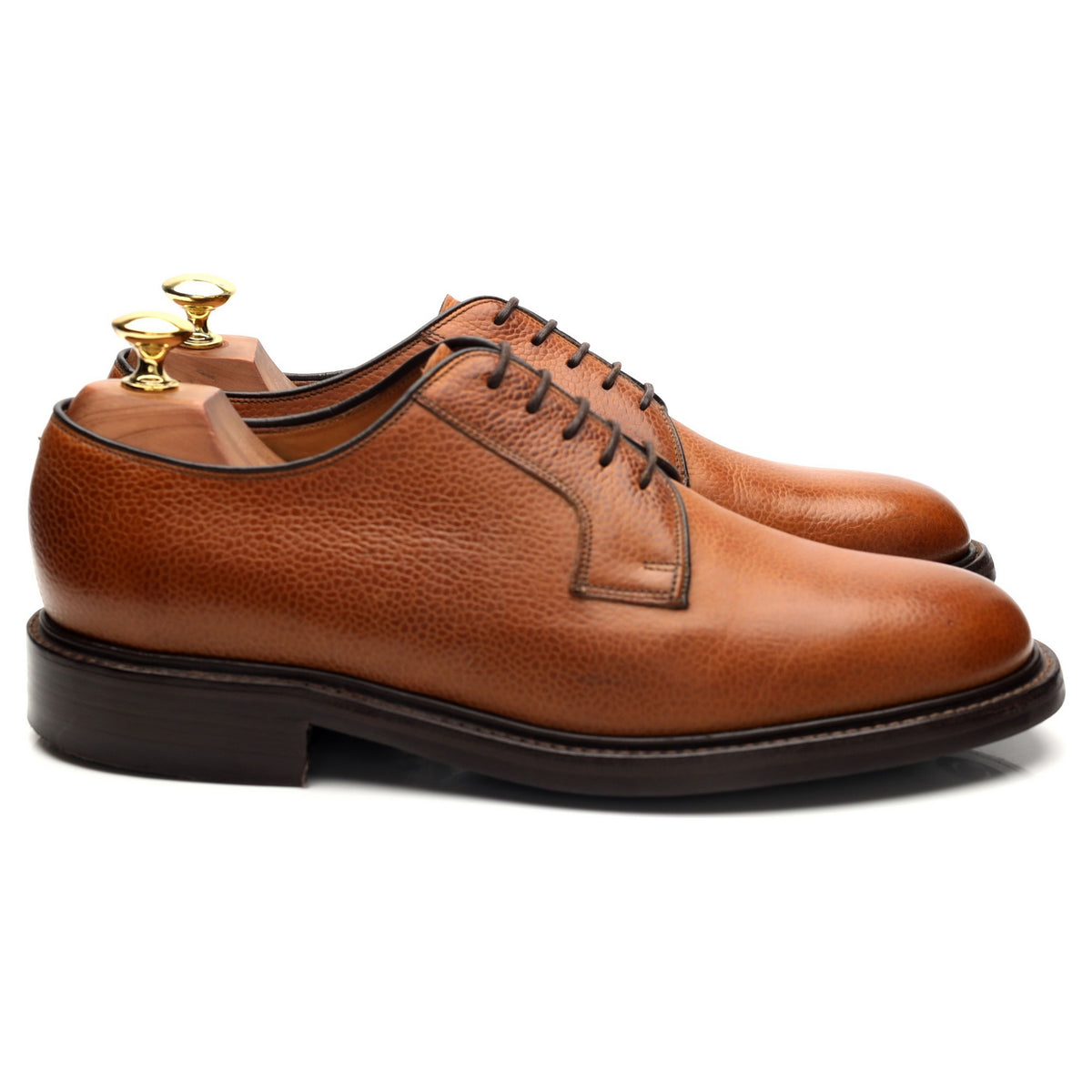 &#39;Nairn&#39; Tan Brown Grain Leather Derby UK 7.5 F