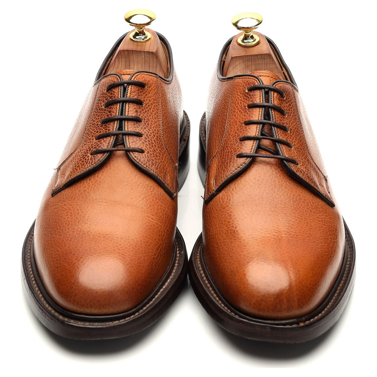 &#39;Nairn&#39; Tan Brown Grain Leather Derby UK 7.5 F