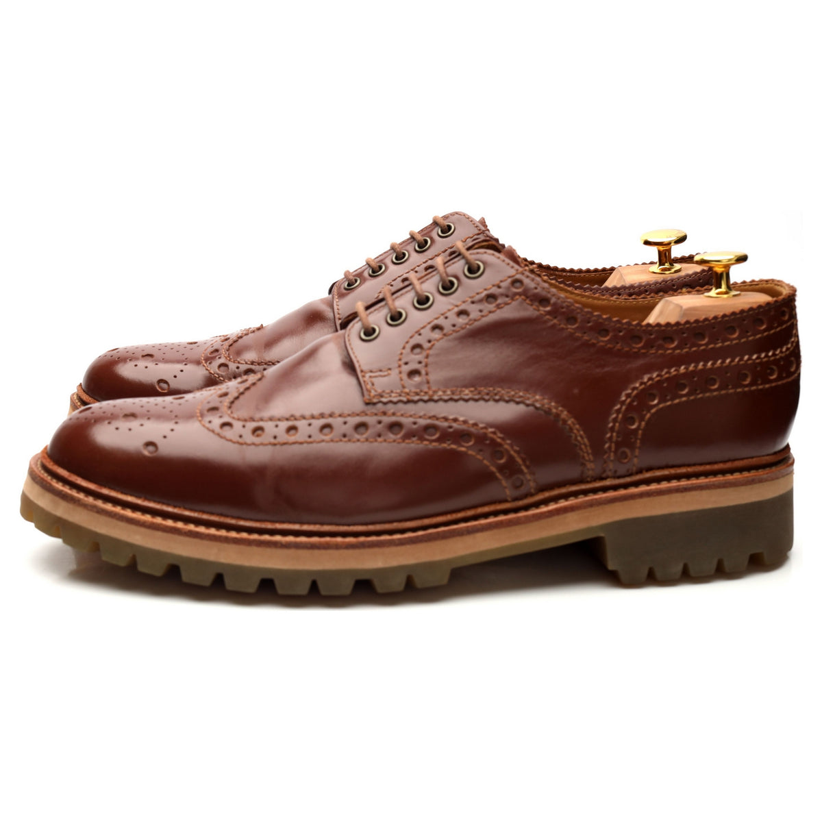 &#39;Archie&#39; Brown Leather Derby Brogue UK 12 G