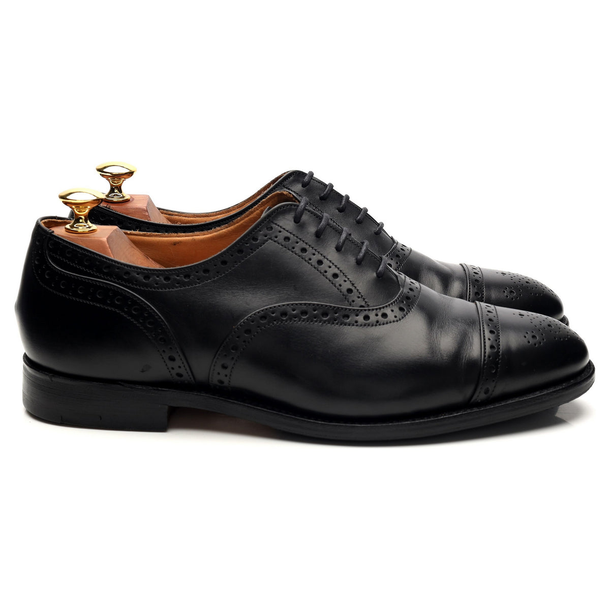 &#39;Cambridge&#39; Black Leather Oxford Brogues UK 9