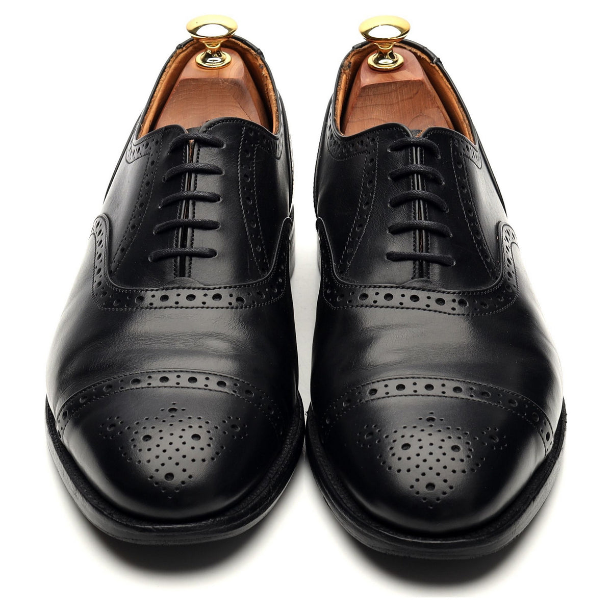 &#39;Cambridge&#39; Black Leather Oxford Brogues UK 9