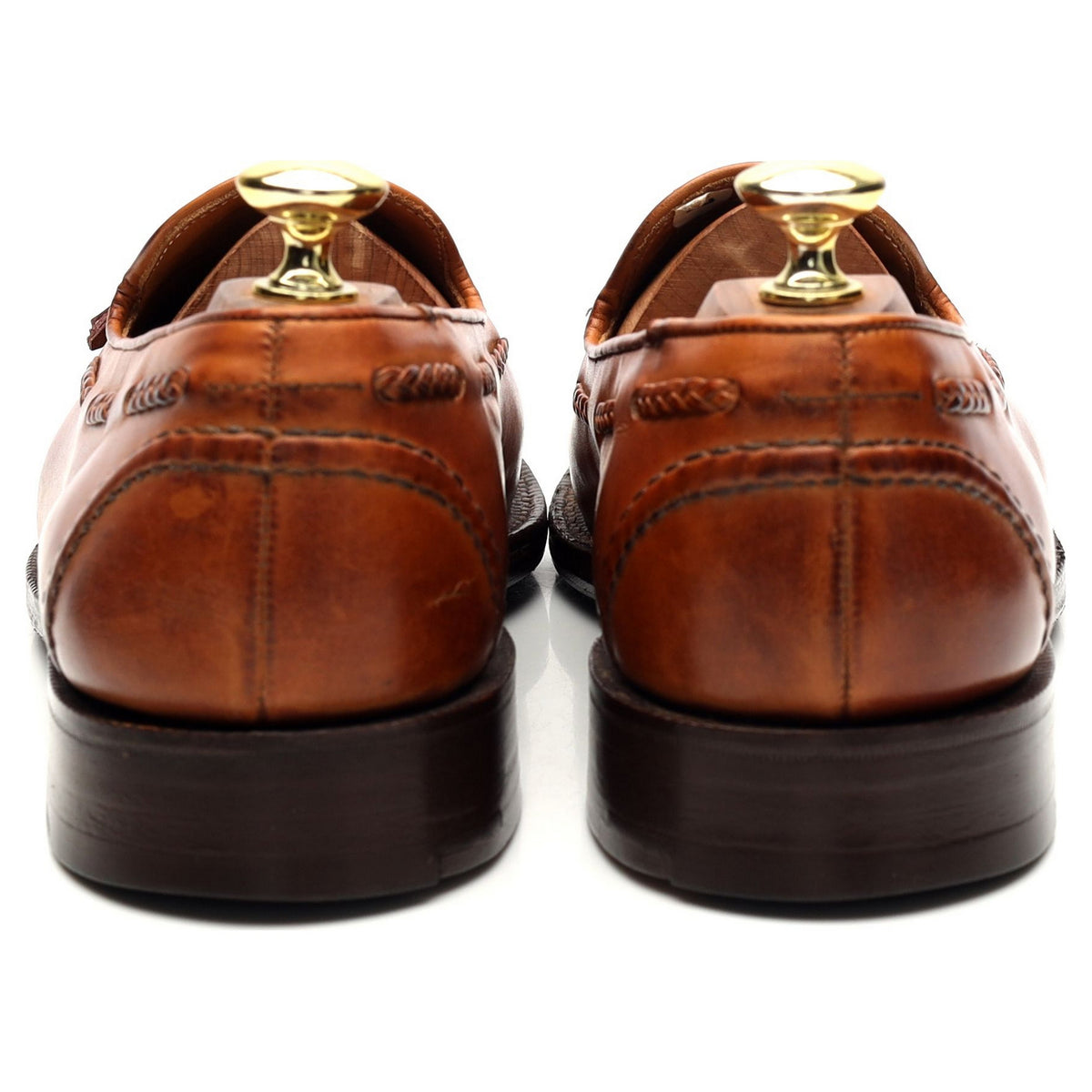 &#39;Matisse&#39; Tan Brown Leather Tassel Loafers UK 7 F