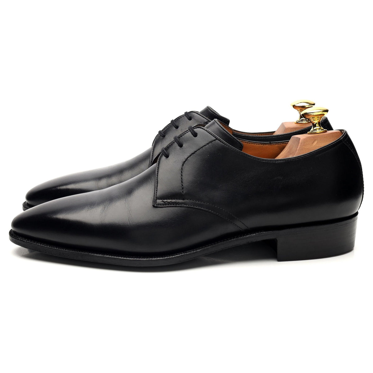 &#39;Sergio&#39; Black Leather Derby UK 8.5