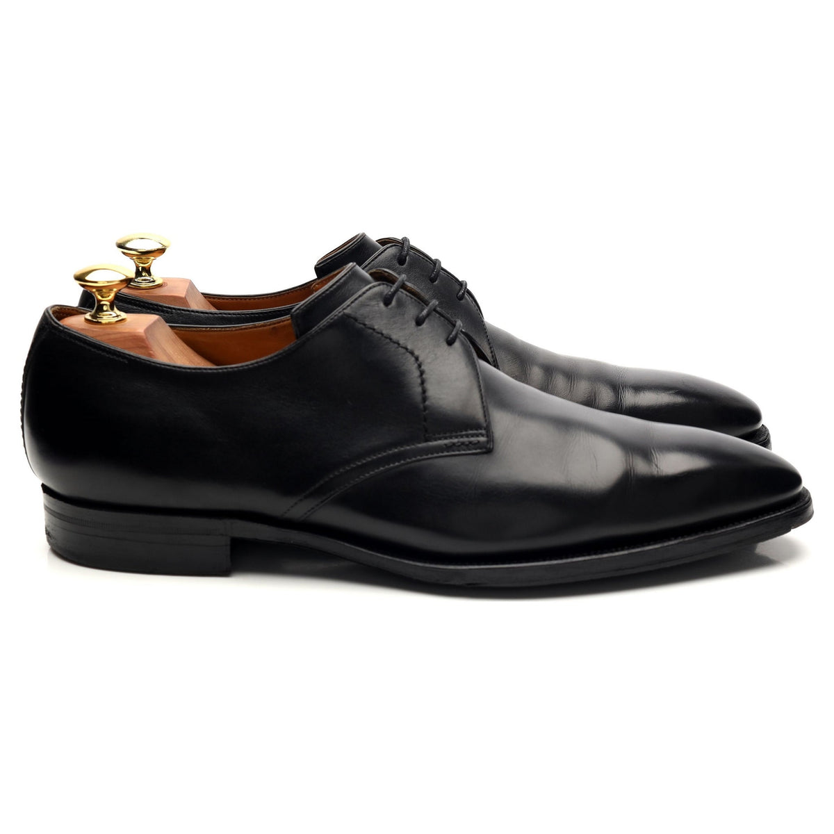 &#39;Sergio&#39; Black Leather Derby UK 8.5