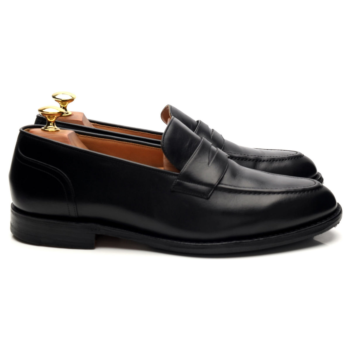 &#39;Gerard&#39; Black Leather Loafers UK 8.5 F