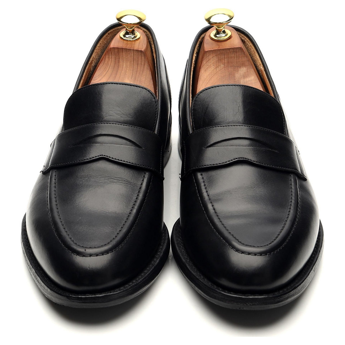 &#39;Gerard&#39; Black Leather Loafers UK 8.5 F