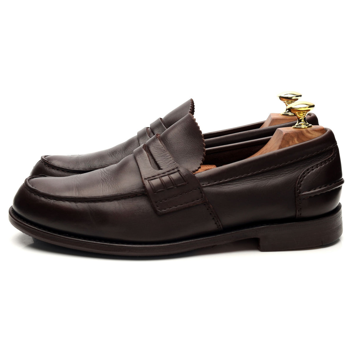 &#39;Pembrey&#39; Dark Brown Leather Loafers UK 7.5 G