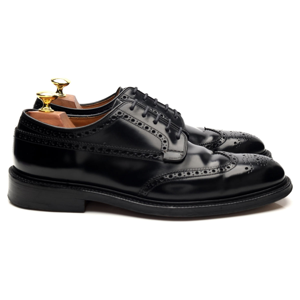 &#39;Grafton&#39; Black Leather Derby Brogues UK 7 F