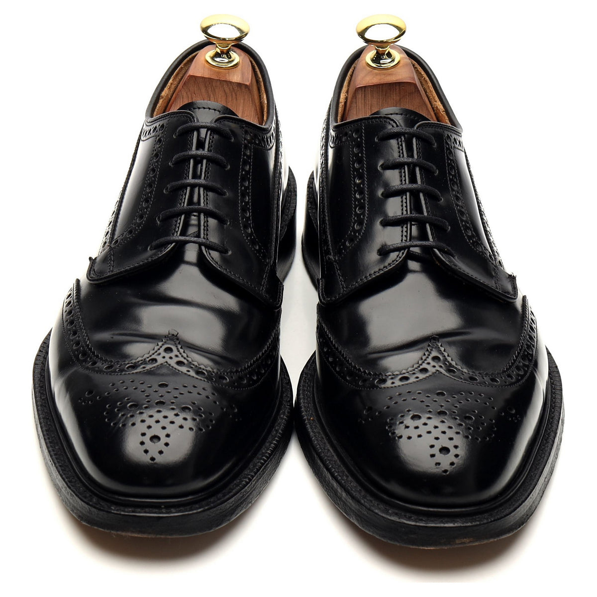 &#39;Grafton&#39; Black Leather Derby Brogues UK 7 F