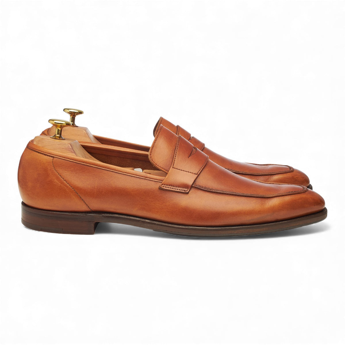 'George' Tan Brown Leather Loafers UK 8.5 E