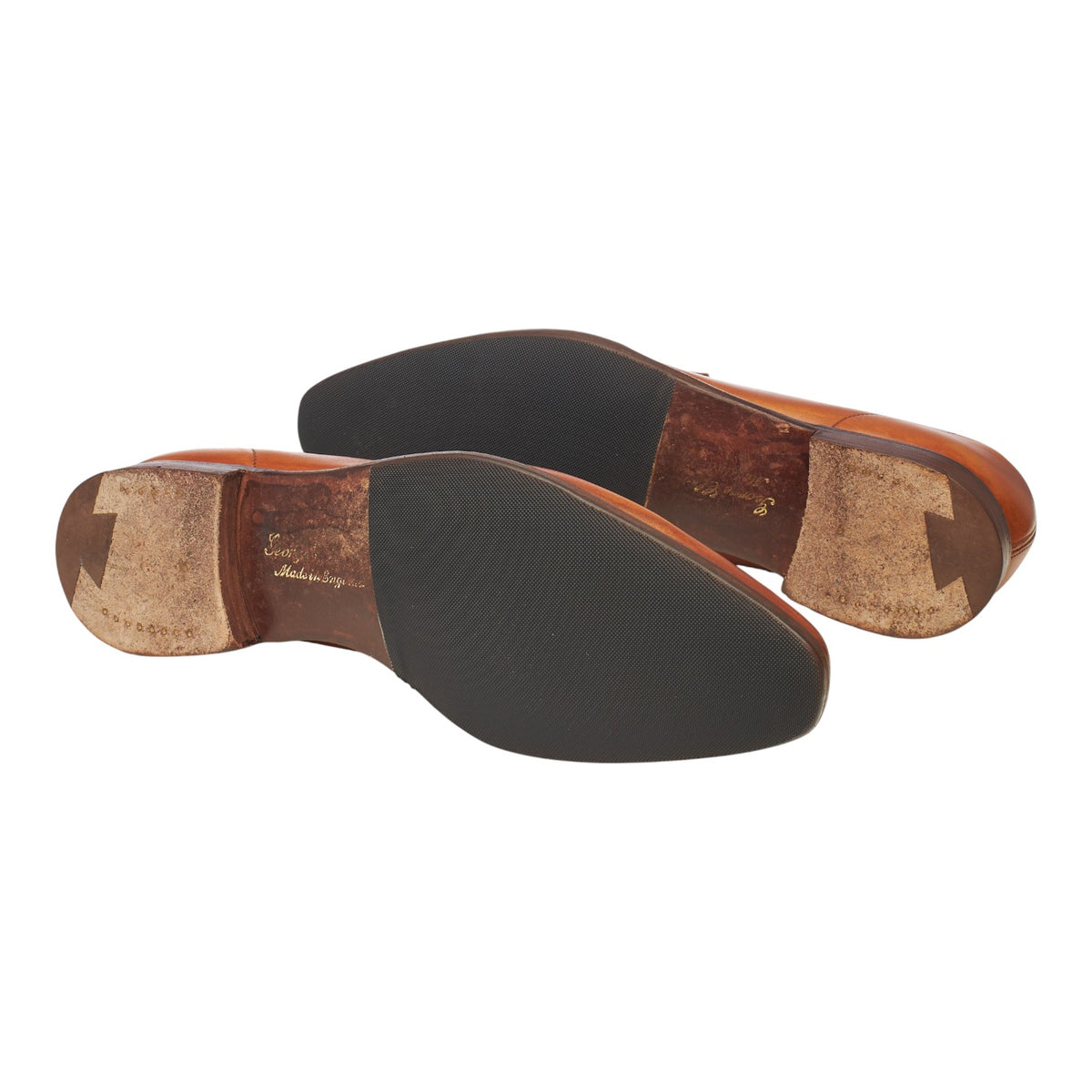 'George' Tan Brown Leather Loafers UK 8.5 E