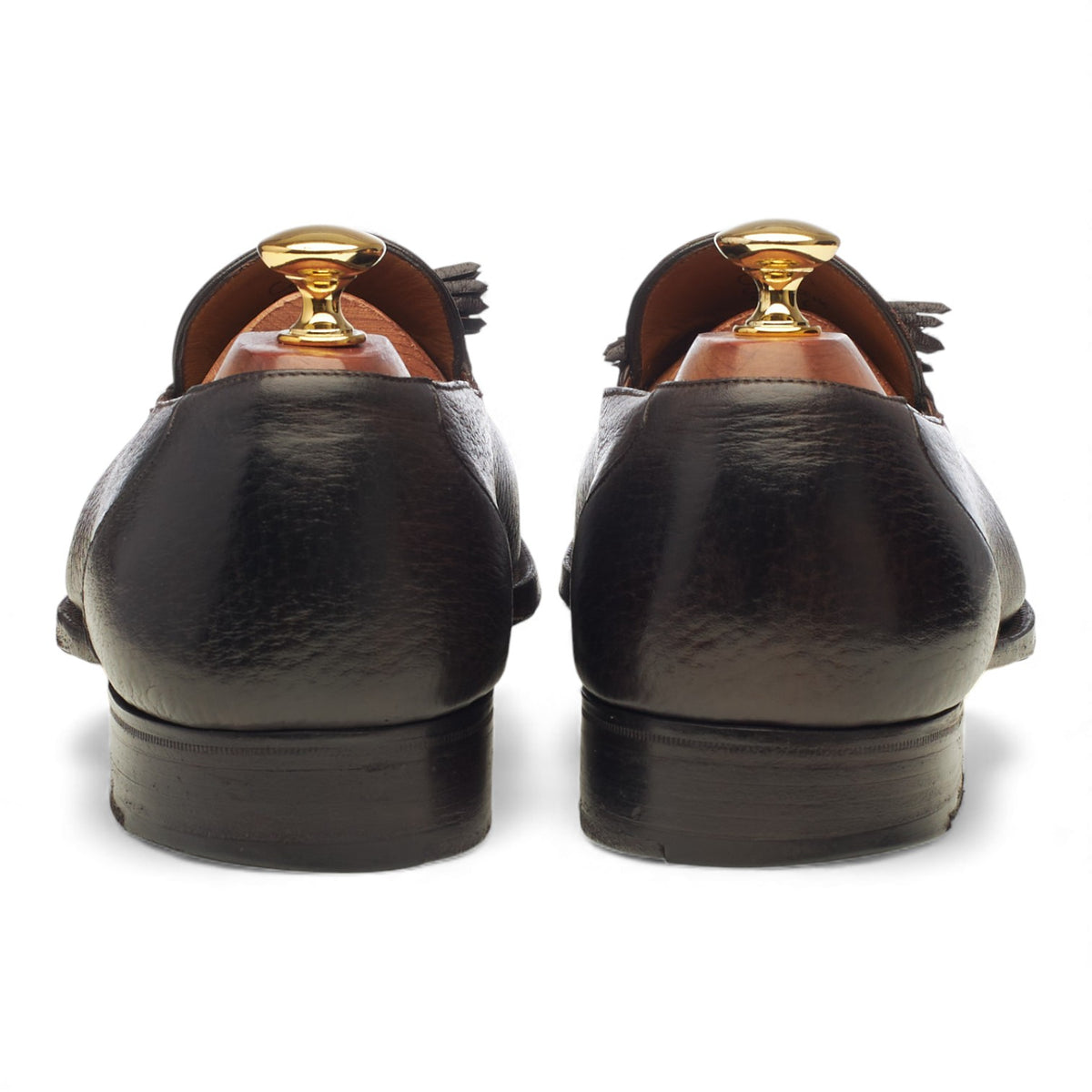 'Corniche' Dark Brown Leather Tassel Loafers UK 9 F