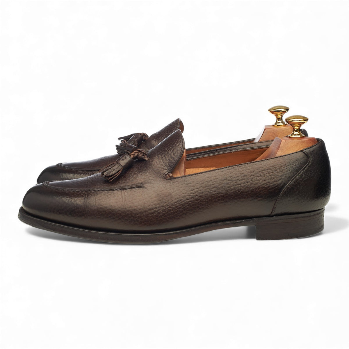 'Corniche' Dark Brown Leather Tassel Loafers UK 9 F