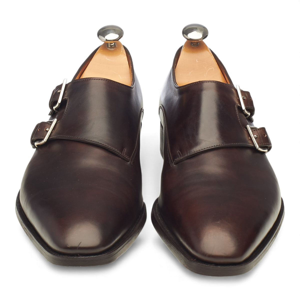 'Chapel' Dark Brown Museum Leather Double Monk Strap UK 9.5 E