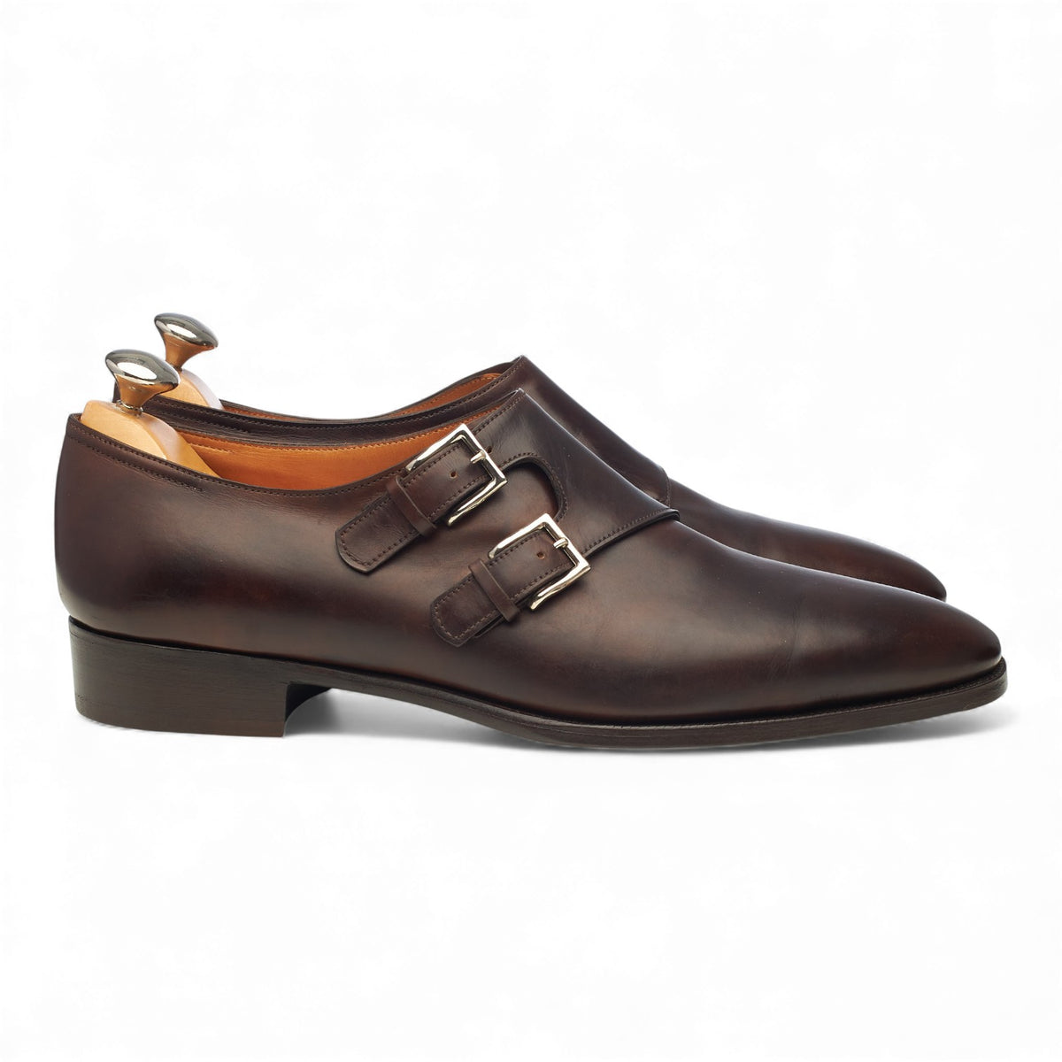 'Chapel' Dark Brown Museum Leather Double Monk Strap UK 9.5 E