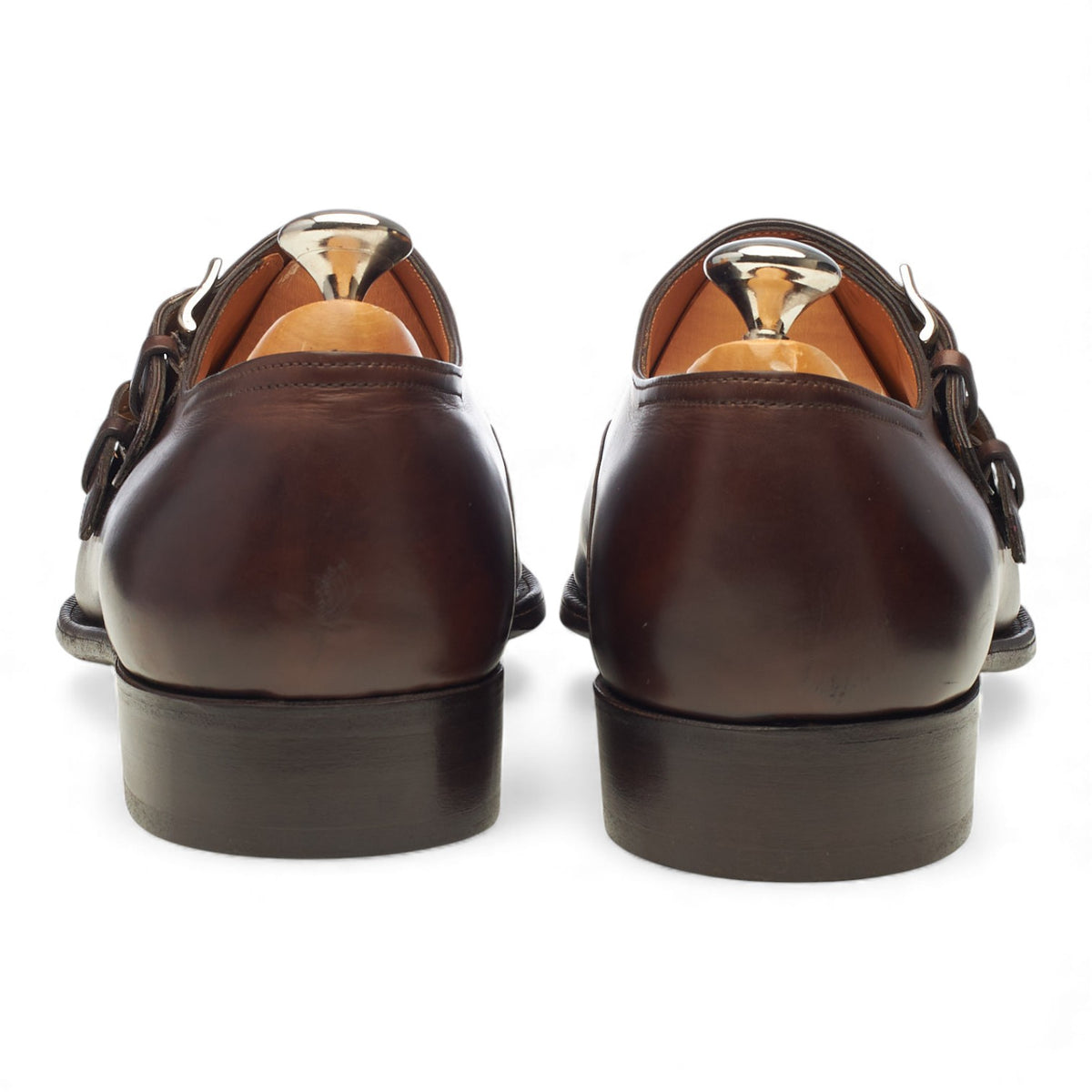 'Chapel' Dark Brown Museum Leather Double Monk Strap UK 9.5 E