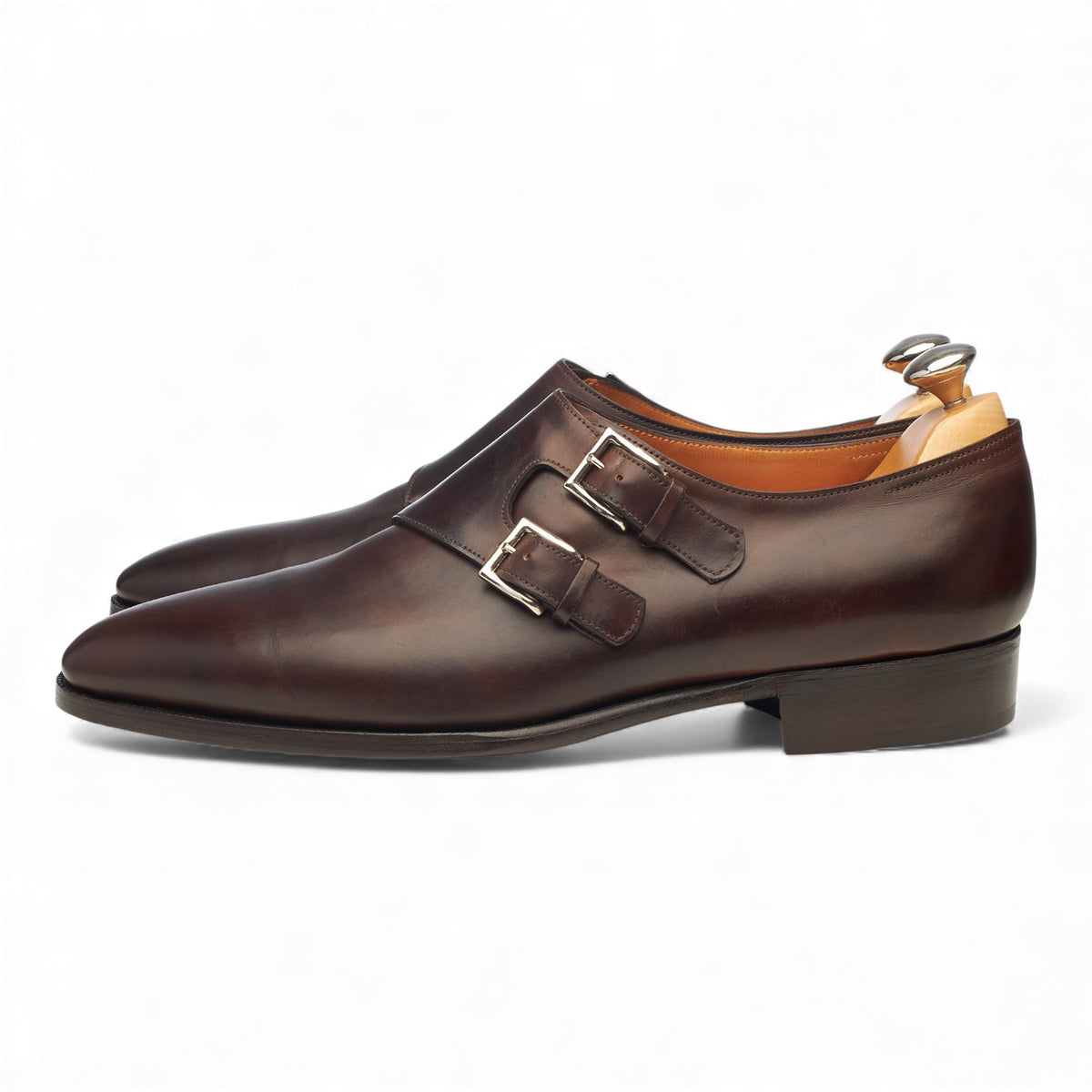 'Chapel' Dark Brown Museum Leather Double Monk Strap UK 9.5 E
