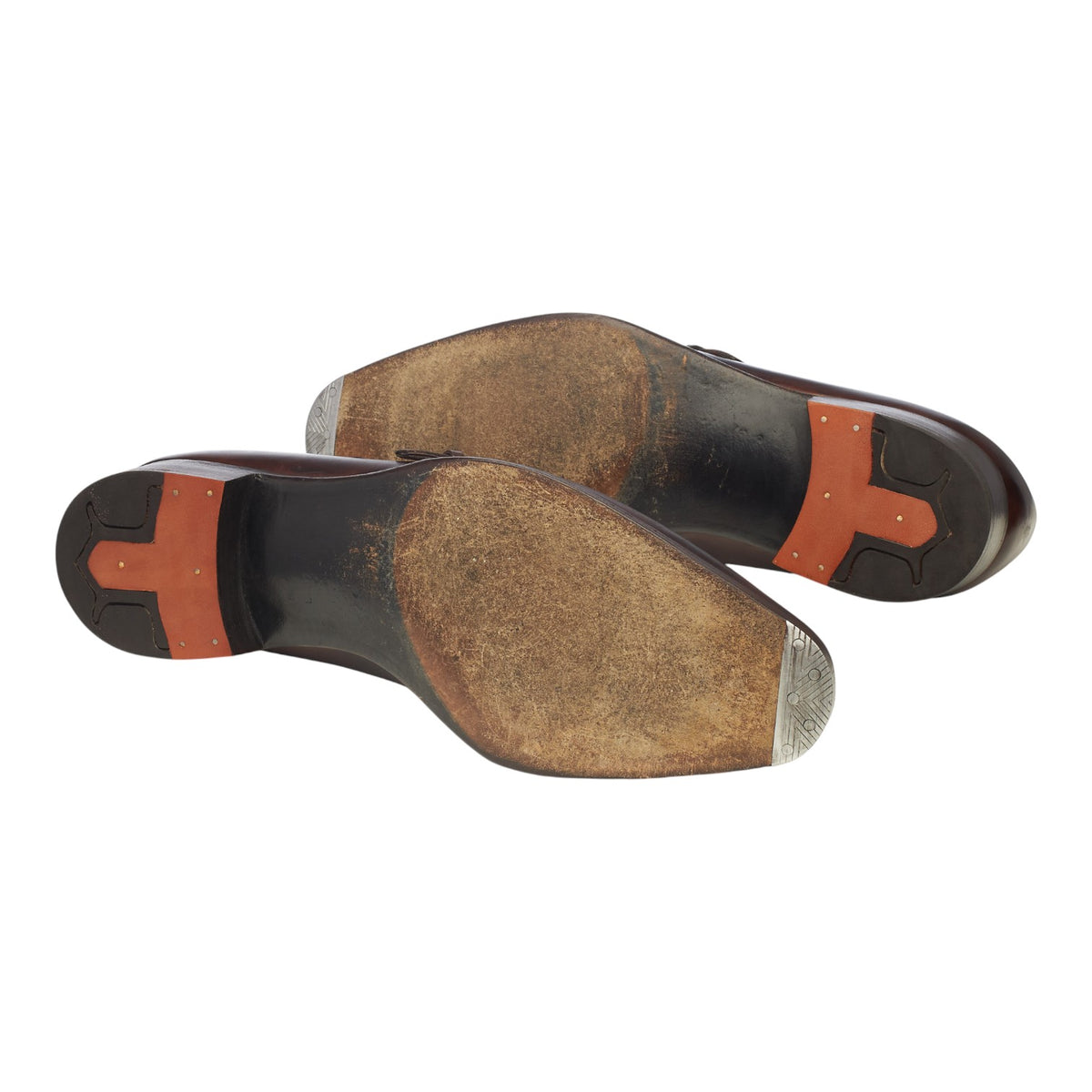 'Chapel' Dark Brown Museum Leather Double Monk Strap UK 9.5 E