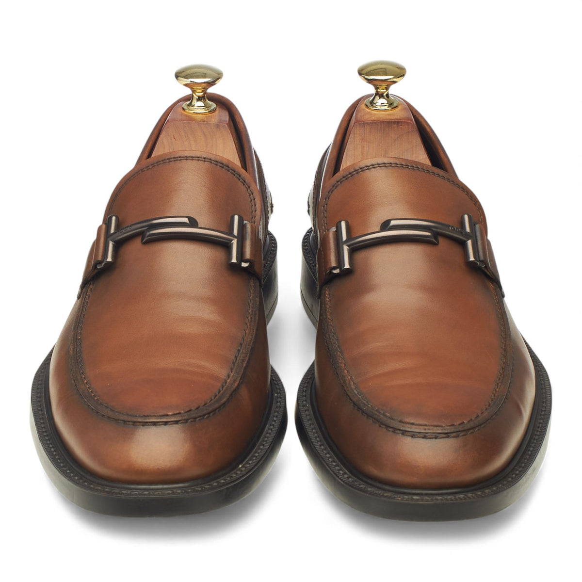 Brown Leather Horsebit Loafers UK 7.5