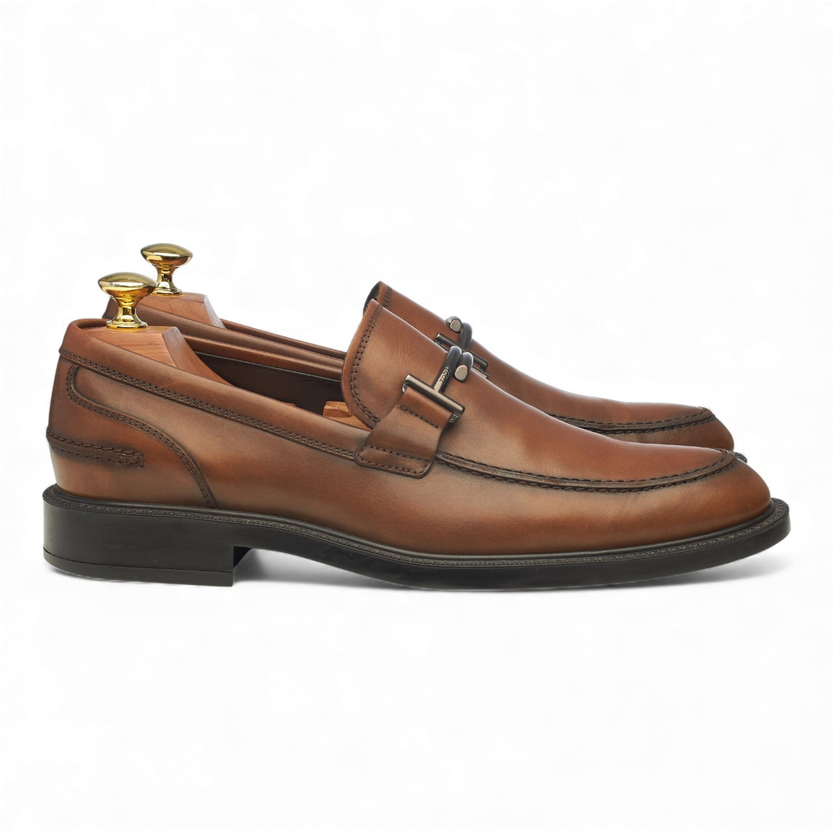 Brown Leather Horsebit Loafers UK 7.5