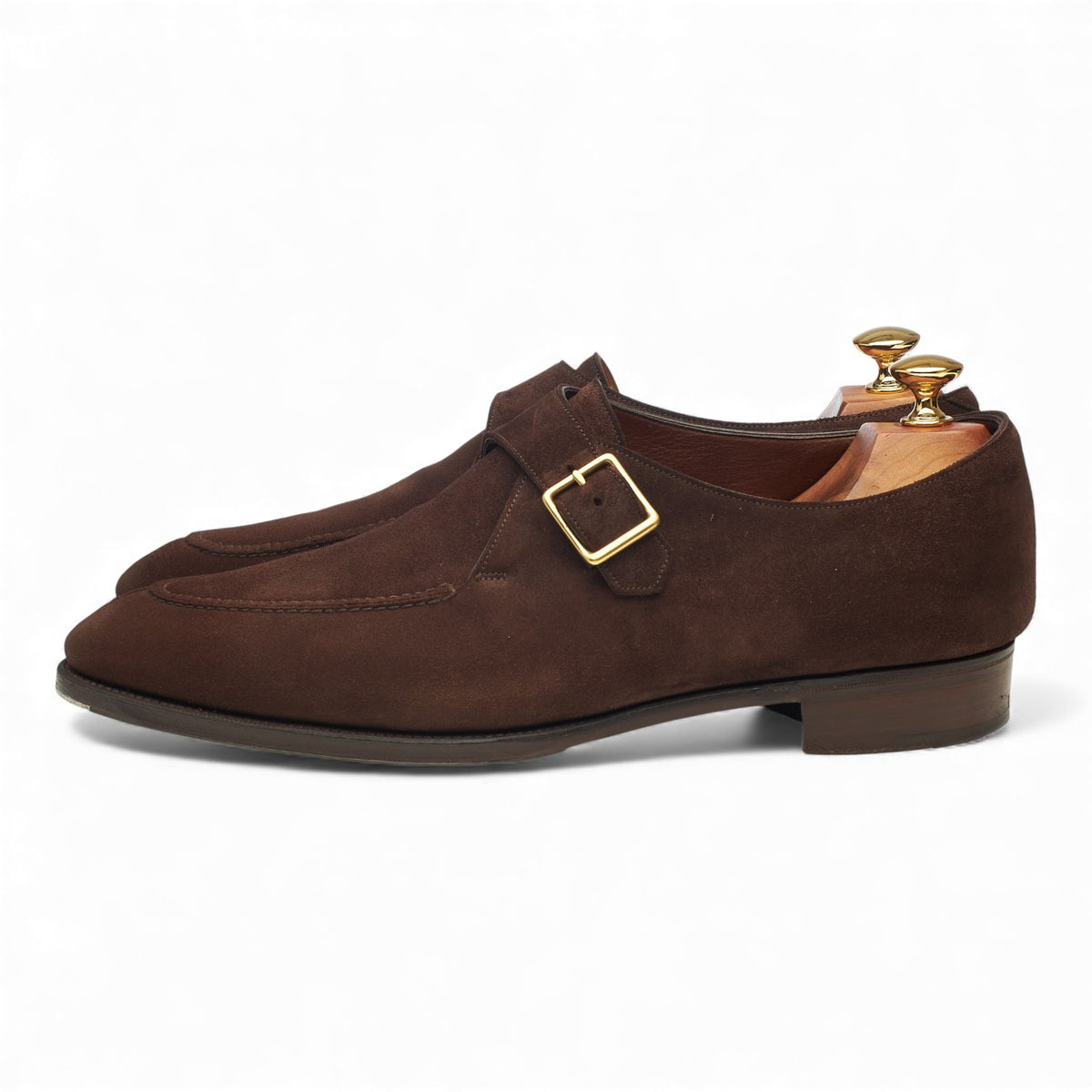 'Savile' Brown Suede Monk Strap UK 9 F