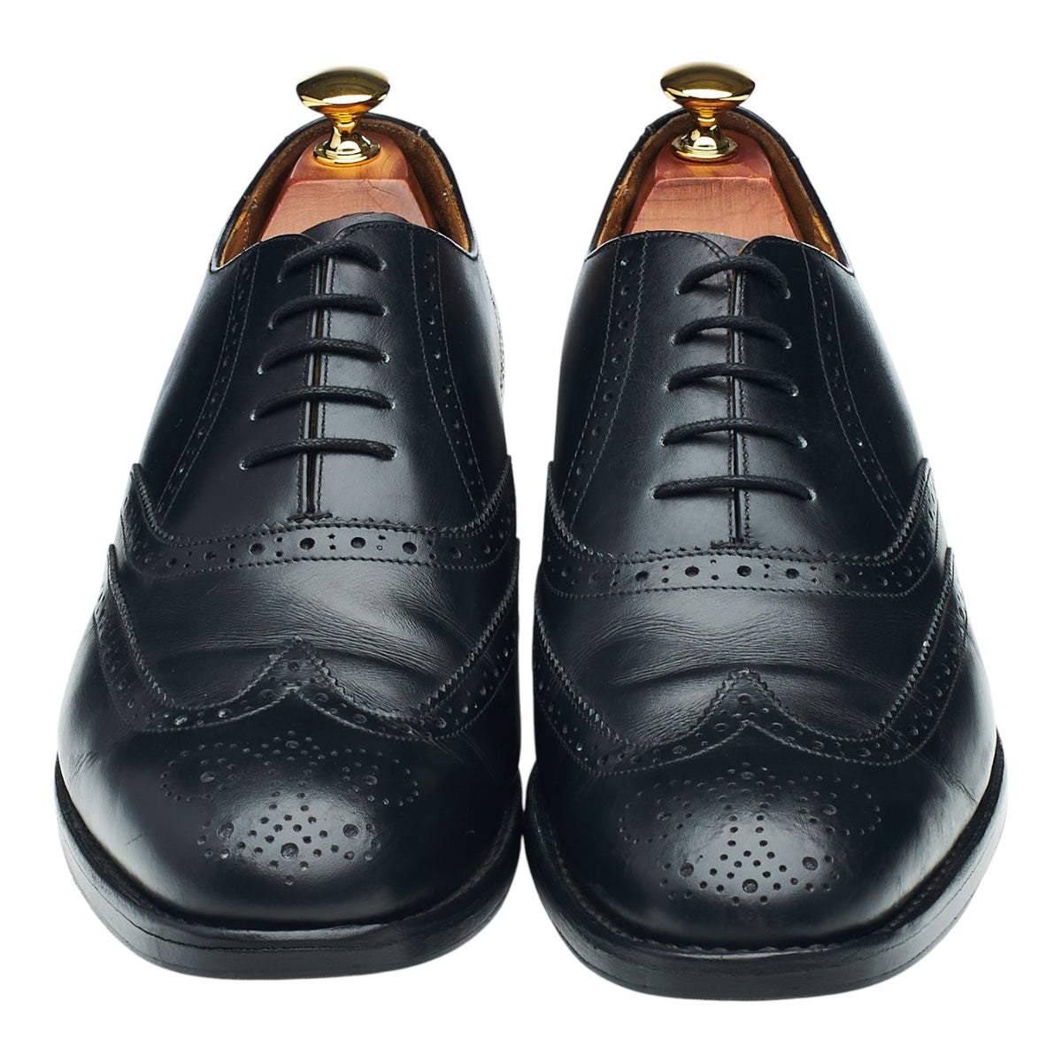 'Glasgow' Black Leather Oxford Brogues UK 9 G