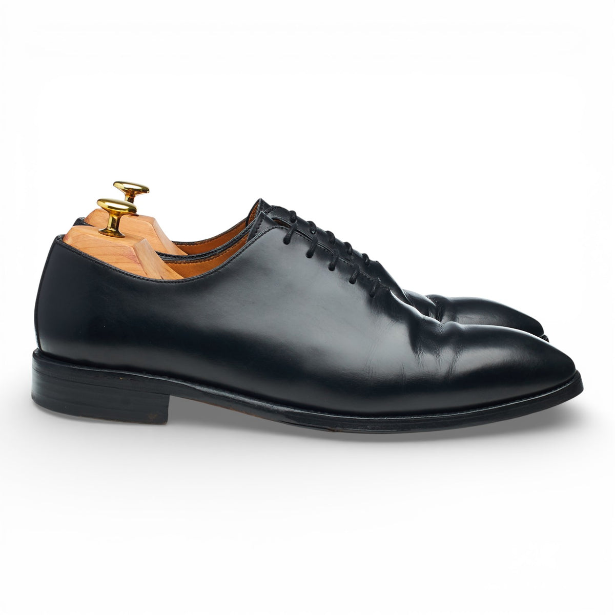 Black Leather Wholecut Oxford UK 8.5