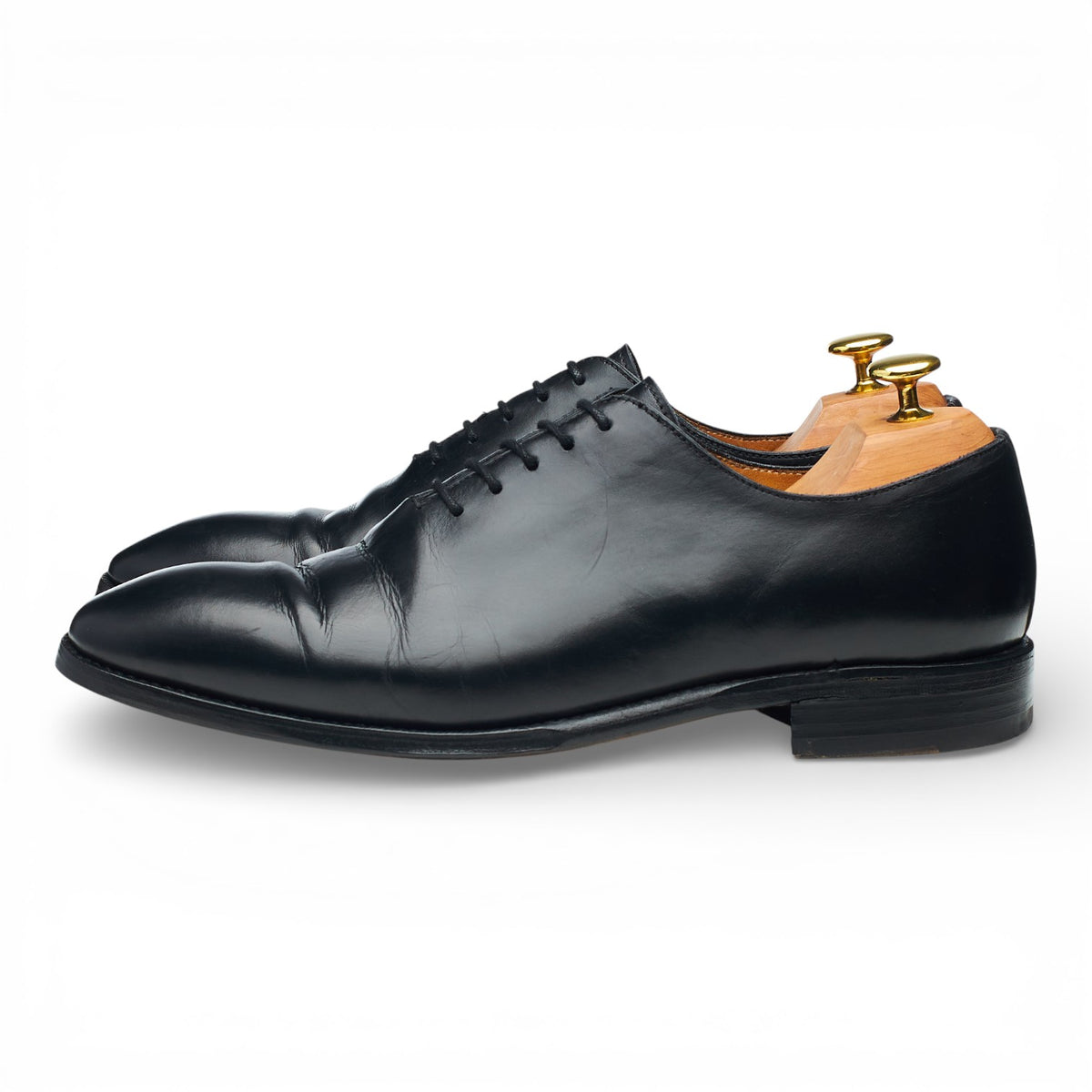Black Leather Wholecut Oxford UK 8.5