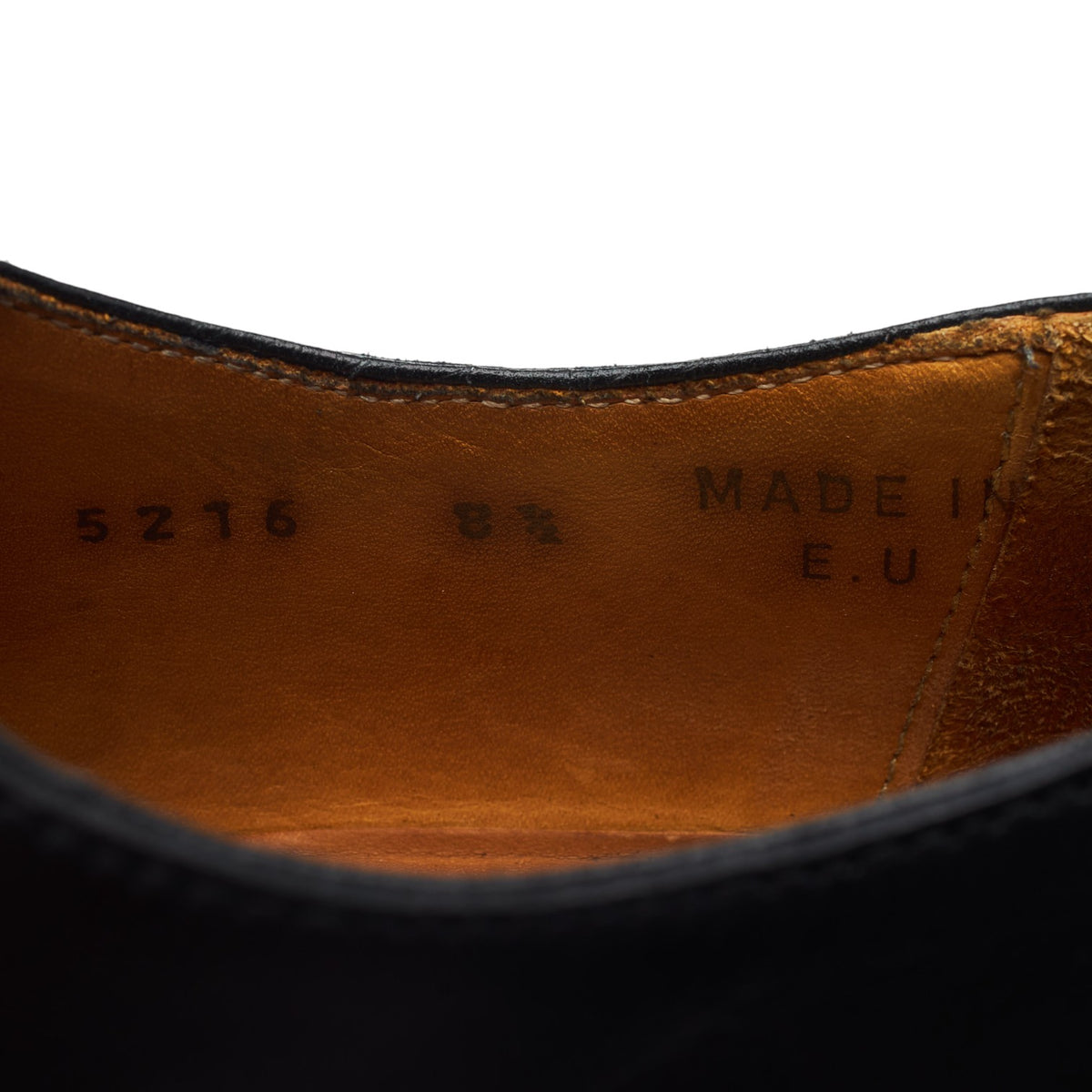 Black Leather Wholecut Oxford UK 8.5