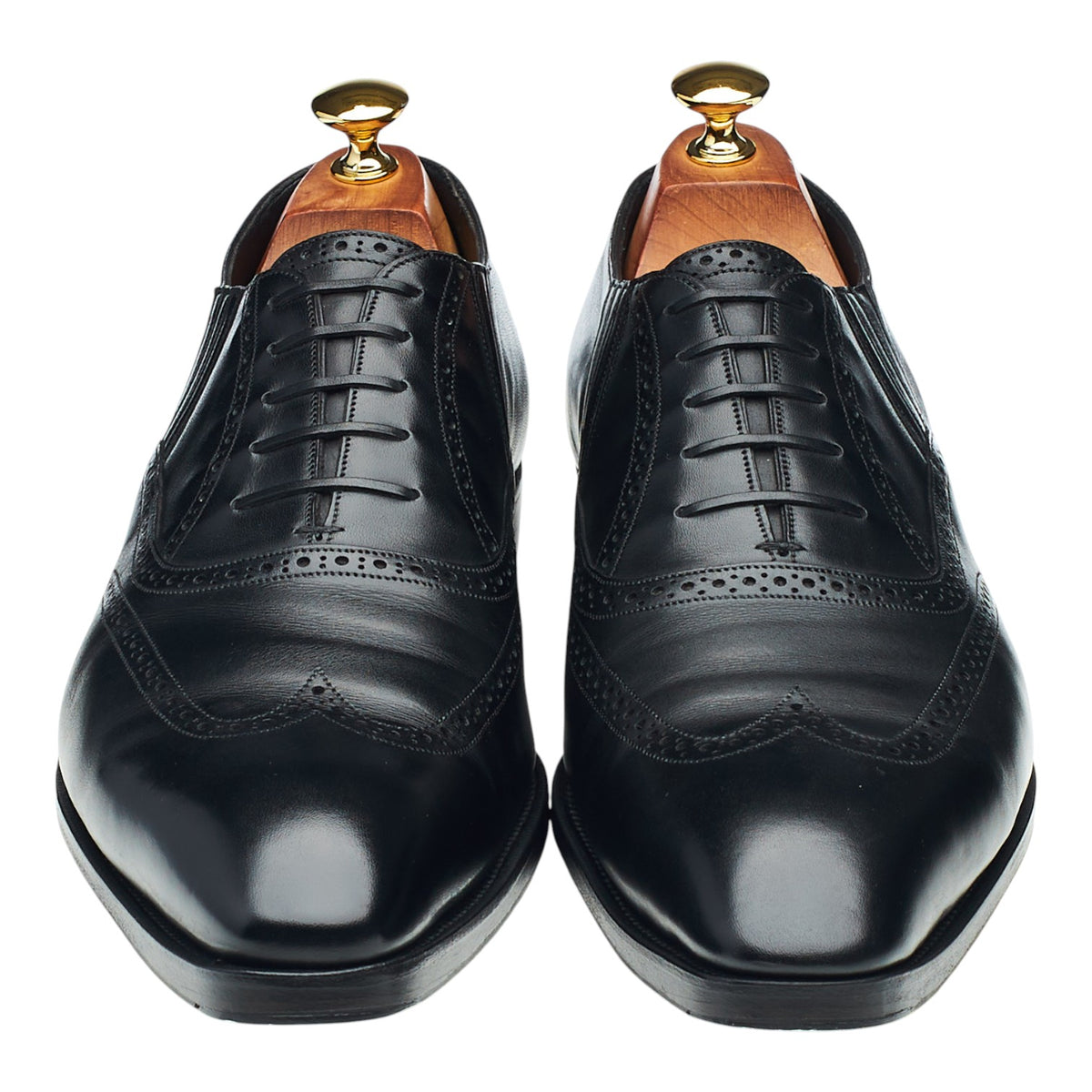 Deco 'Gilbert' Black Leather Slip On Brogues UK 10 E