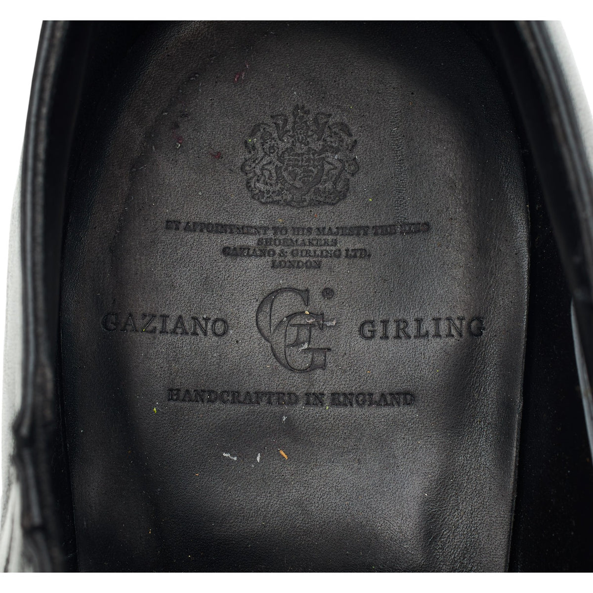 Deco 'Gilbert' Black Leather Slip On Brogues UK 10 E