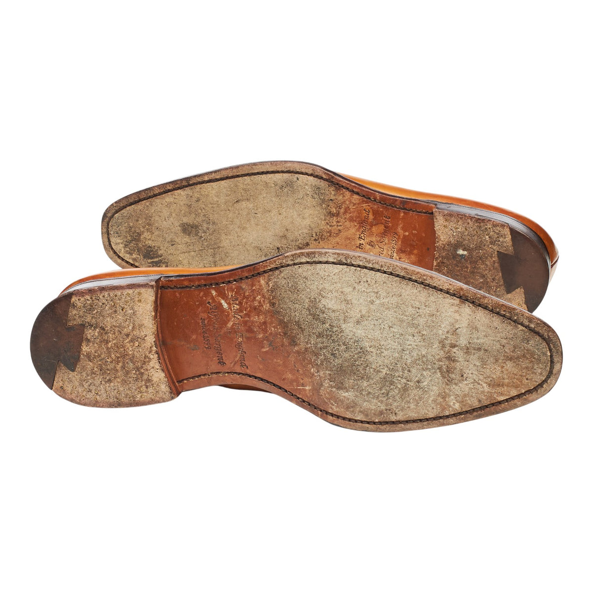 M&S Tan Brown Leather Wholecut Oxford UK 7.5 F