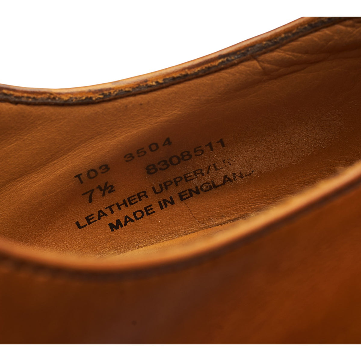 M&S Tan Brown Leather Wholecut Oxford UK 7.5 F