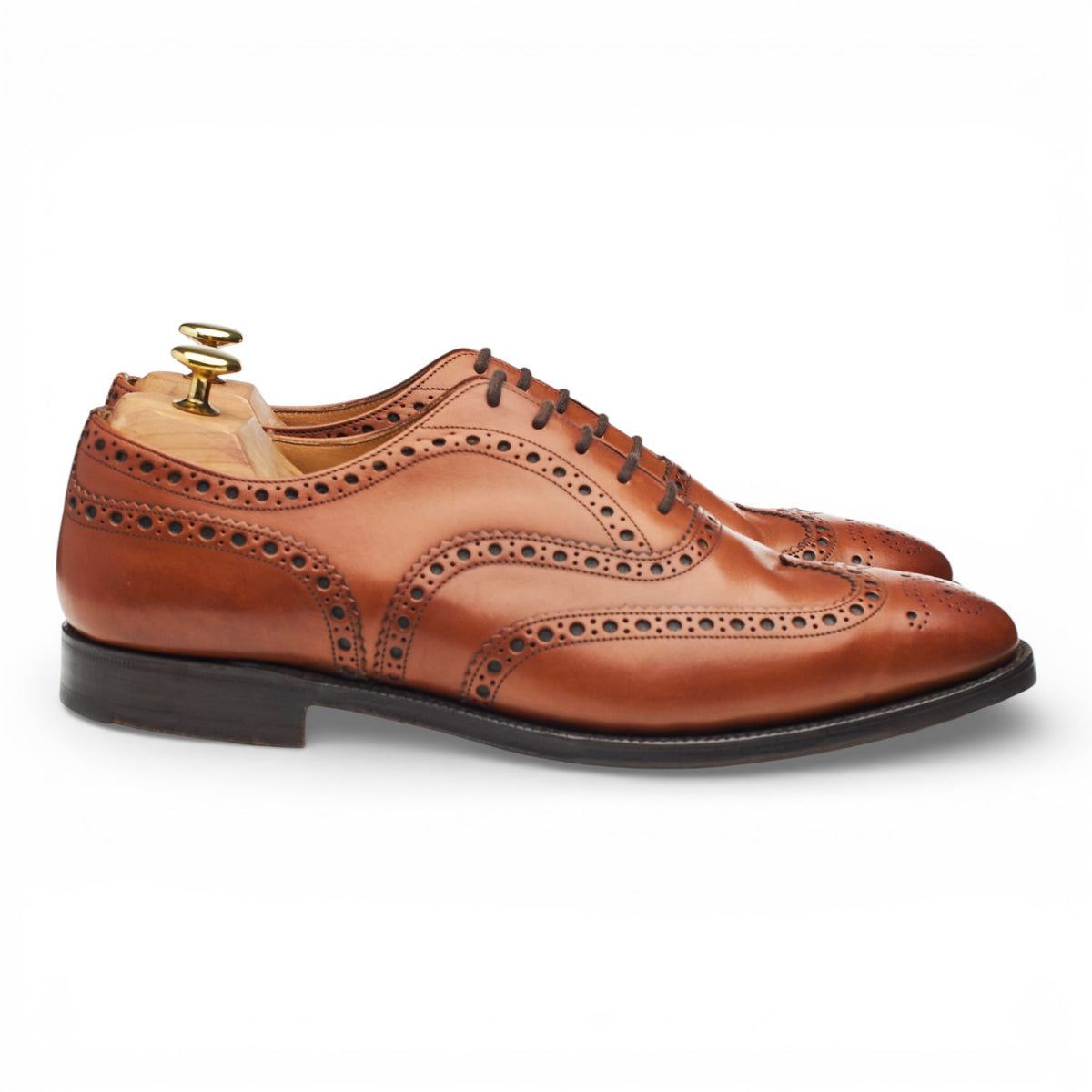 'Brisbane' Tan Brown Leather Oxford Brogues UK 9 F