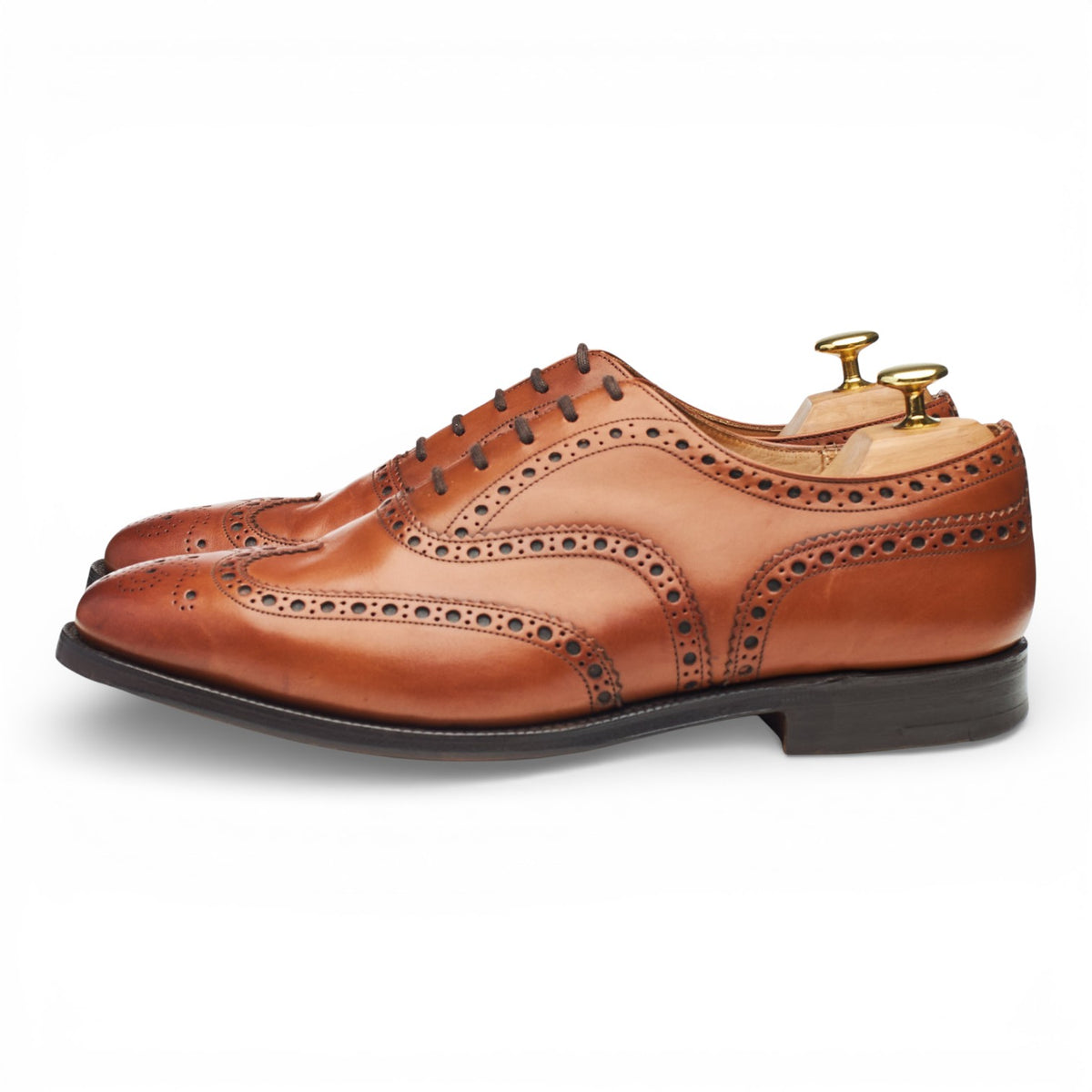 'Brisbane' Tan Brown Leather Oxford Brogues UK 9 F