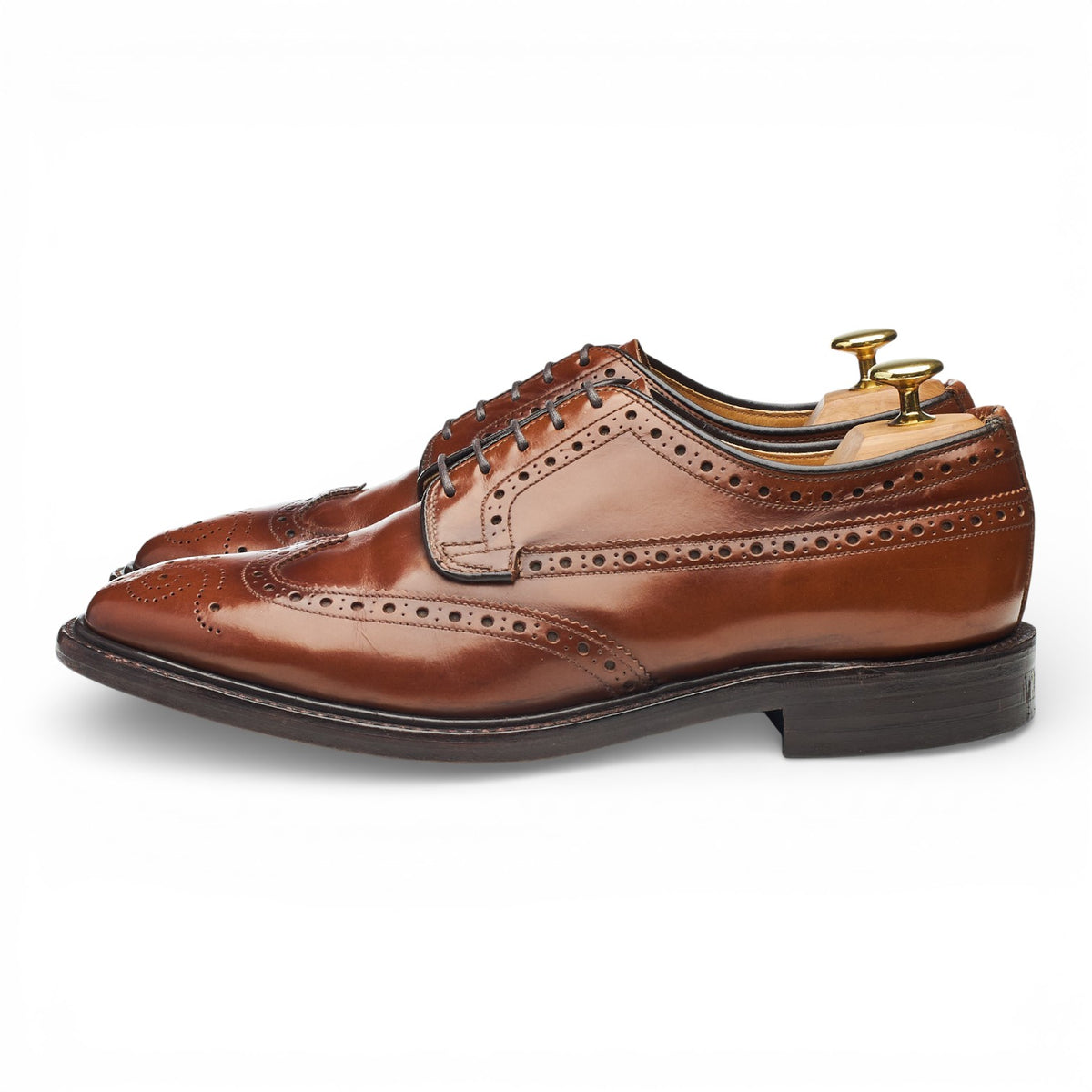 'Braemar' Tan Brown Leather Derby Brogue UK 8 F
