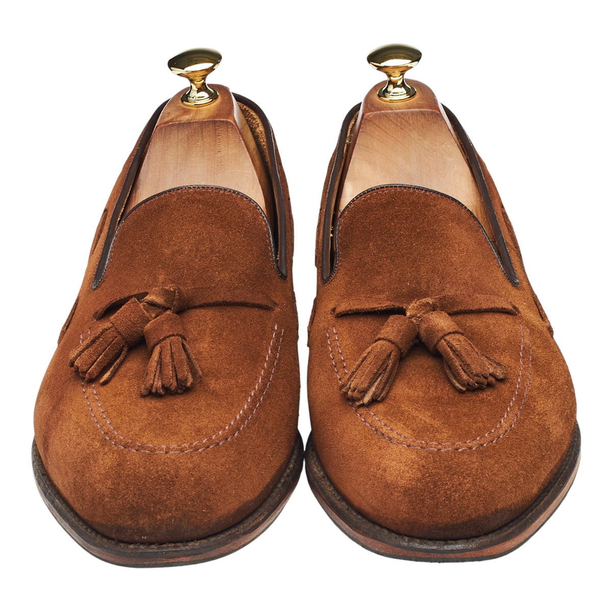 'Lincoln' Snuff Brown Suede Tassel Loafers UK 9 F